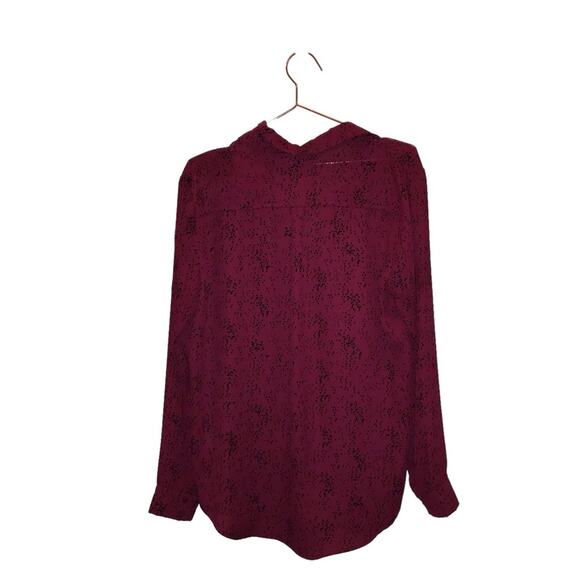 Stitch Fix 41 Hawthorne Burgundy Black Blouse - Large - Picture 2 of 7